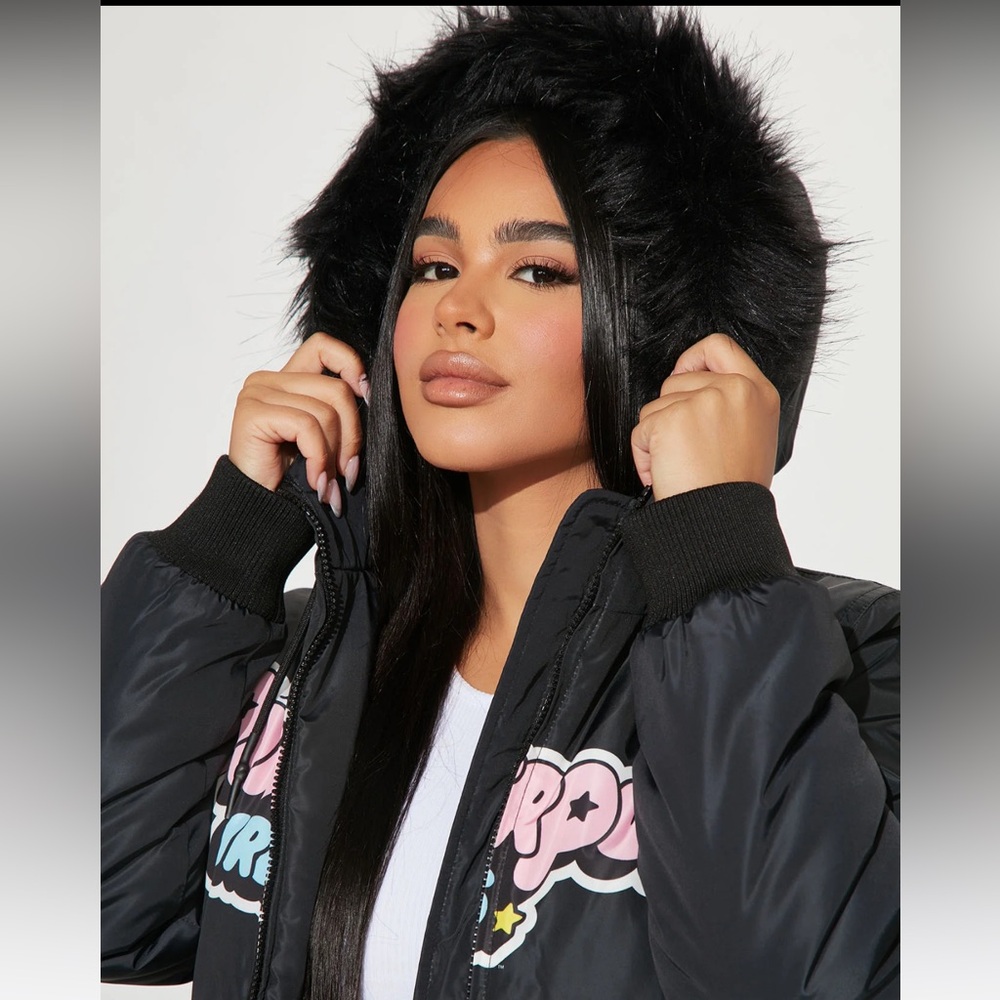Power Puff Girls Women’s Hooded Bomber Jacket Fashion Nova Size Small - Picture 7 of 7